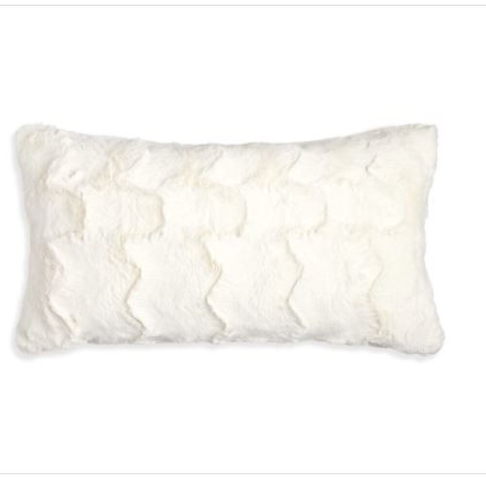 Hudson Park Collection Marble Faux Fur Decorative Pillow, 12 X 22